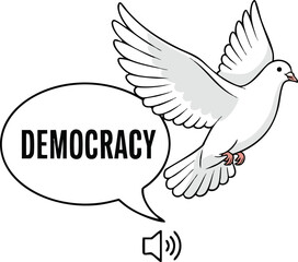 Voice of Democracy Carried by a Peace Dove. concept design creative background style inspiration
