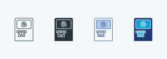 Biometric Atm Multiple Style Icon Collection