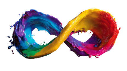Infinity of Colors: A vibrant display of a rainbow-colored infinity symbol, meticulously crafted from swirling paint. Embracing the concepts of endless creativity and possibilities.