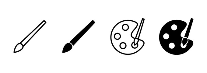 Paint icon vector. paint brush sign and symbol. paint roller icon vector