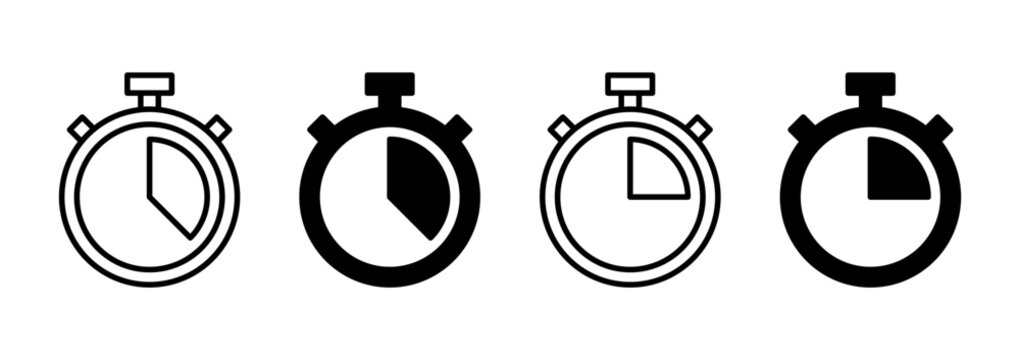 Stopwatch icon vector. Timer sign and symbol. Countdown icon. Period of time