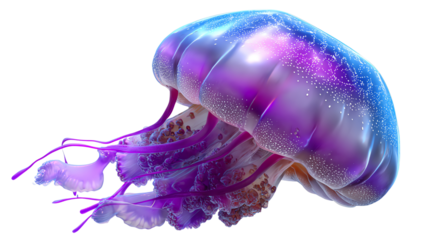 Celestial Jellyfish: This image presents a captivating view of a luminous jellyfish with a mesmerizing ethereal glow, a captivating subject that's both beautiful and mysterious. 