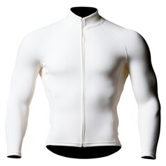 Sleek white long sleeve jersey sportswear mockup for man. An ai generated zip up top ideal for athletic design