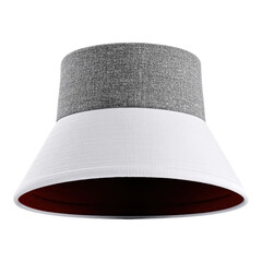 Stylish modern grey and white linen hat. fashion accessory for summer, offering protection with minimalist style