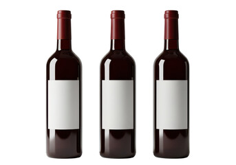 Obraz premium Three wine bottles mockup isolated background.