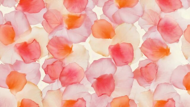 Scattered rose petals in shades of pink orange and cream creating a floral background design floral patterns backgrounds video