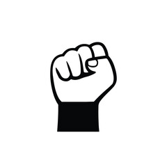 Black clenched fist raised in protest or solidarity