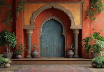 Fototapeta premium Decorative arch with intricate architectural details.