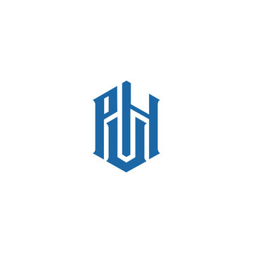Modern unique creative PUH letters logo design