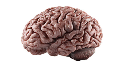 Realistic Anatomical Brain Model with Transparent Background for Medical Illustration, PNG