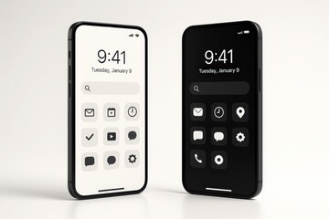 Modern social media reels and post feed mockup on smartphone showcasing light and dark modes clean UI and latest features perfect for app showcases and marketing decks