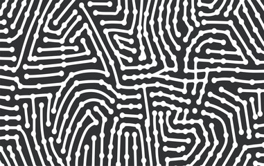 White Organic Maze Pattern On Black Background vector illustration