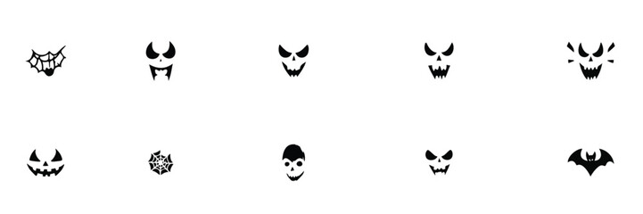 Halloween vector set ,Halloween Spooky Black Vector