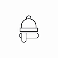 beanie scarf warm set icon sign vector