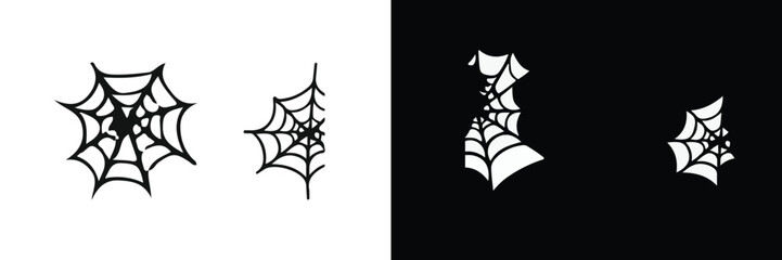 Creepy Clipart Collection: Spiders and Cobwebs Black and White Vector