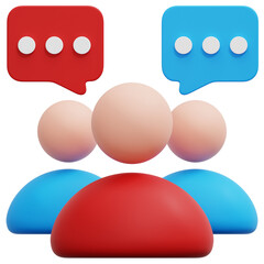 3D People Team Talk Icon