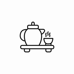 tea pot cup icon sign vector