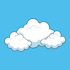 A peaceful sky stretches wide with soft white clouds drifting gently. Fluffy and light like cotton, they float across the bright blue backdrop, creating a calm and dreamy scene.
