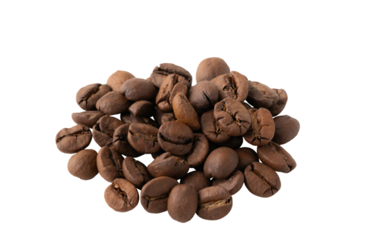 透明背景（png）に焙煎したコーヒー豆