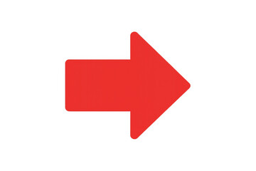 Red arrow pointing right, indicating direction, next, forward, or continue with transparent background