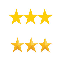 Star Rating Icon Set for Customer Review, Feedback, Quality Evaluation