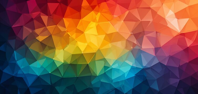 abstract geometric mosaic pattern with vivid multicolor polygon shapes blending seamlessly into