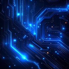 Obraz premium Futuristic Blue Circuit Board Background