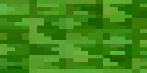 Green mosaic pixel background. Vector geometric texture from green squares. A backing of mosaic squares. Light green background for post, screensaver, wallpaper, postcard, poster, banner, cover