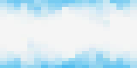 Gradient light sky blue background. Geometric texture from light blue squares. A backing of mosaic squares for