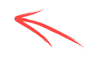 Hand-drawn arrow marker isolated on transparent background, sketch brush stroke arrows png for direction, navigation, and infographic design