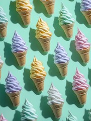 Delicious pastel ice cream cones for summertime fun and sweet treats