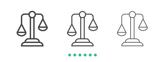 Balance scales icon. Thin line icon vector