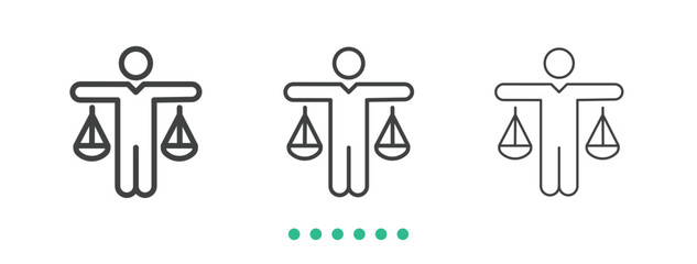 Balance scales icon. Thin line icon vector
