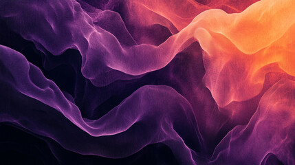 A minimal abstract gradient blends black, purple, orange, and white with smooth blur and subtle grainy texture on a transparent background, creating a modern, artistic effect.
