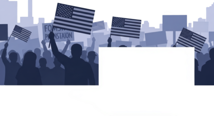 American Political Protest Demonstration Crowd. style inspiration illustration concept design creative background style inspiration
