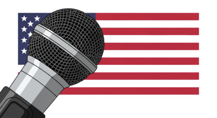 American Politics and Freedom of Speech Concept with Microphone. design creative background style inspiration