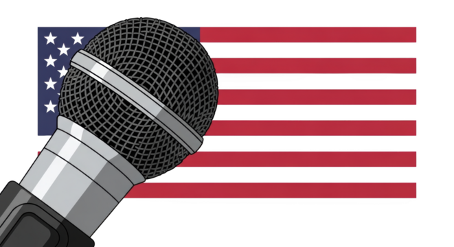 American Politics and Freedom of Speech Concept with Microphone. design creative background style inspiration