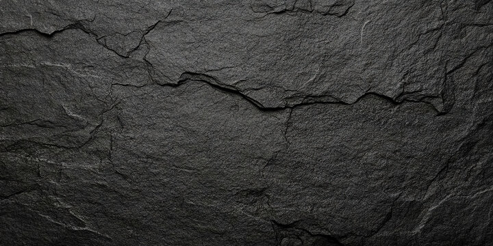 black concrete wall , grunge stone texture , dark gray rock surface background panoramic wide banner