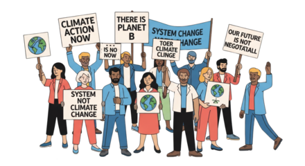 Climate Change Protest Illustration with People. inspiration illustration concept design creative background style inspiration
