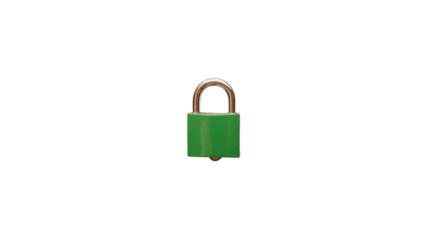 A close-up shot of a green padlock.