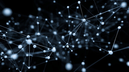 Digital Network Connection Visualization - Interconnected Nodes with Glowing Technology Links