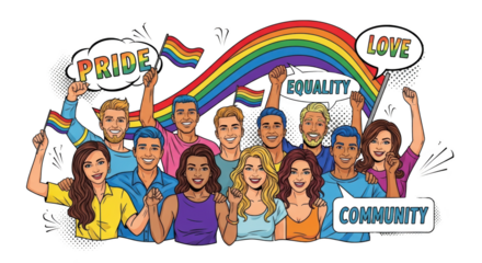 LGBTQ Pride Community Celebrating Equality. style inspiration illustration concept design creative background style inspiration