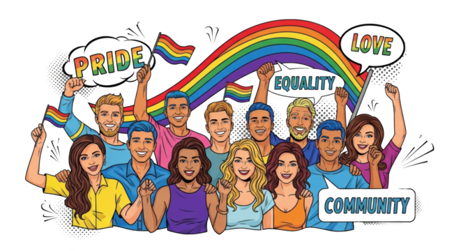 LGBTQ Pride Community Celebrating Equality. style inspiration illustration concept design creative background style inspiration