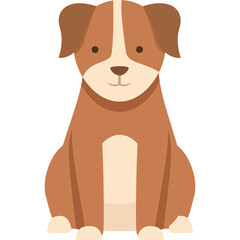 Cartoon Illustration Of A Brown And White Puppy Dog Sitting Down With A Happy Expression And A Transparent Background