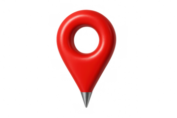 Red 3d location pin icon representing destination point, gps navigation, travel planning, placement, and pinpointing location
