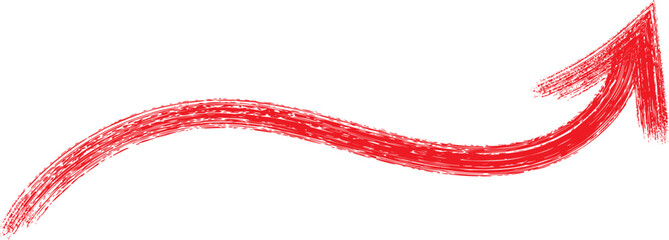 Red arrow shows positive progress upward