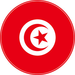 Tunisia Circle Flag, Tunisia Flag Icon