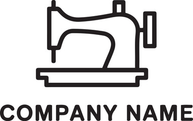 Iconic sewing machine logo design with transparent background for creative textile and fashion branding applications isolated on transparent background