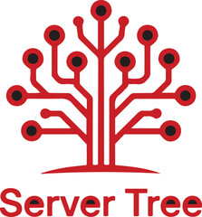 Abstract circuitry tree design with a transparent background for versatile digital applications isolated on transparent background