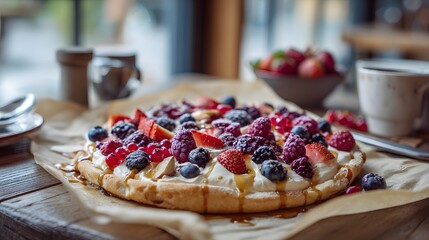 Creative Italian Sweet Pizza for Bakery or Restaurant Menu Design